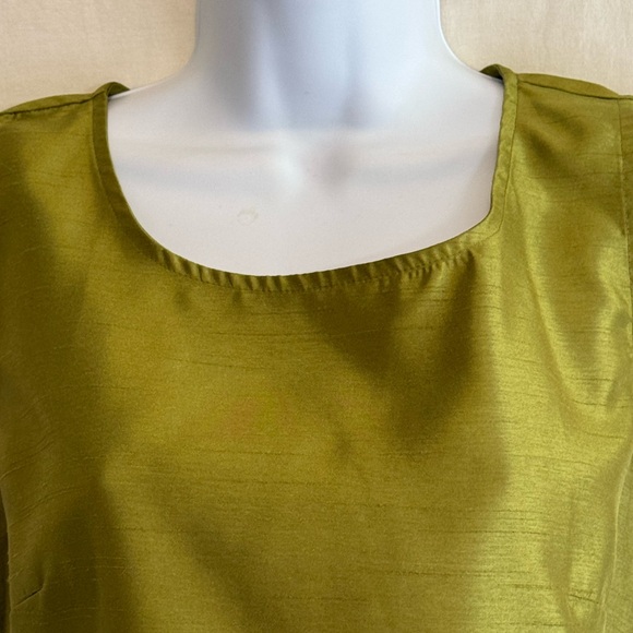 E-158 K Studio Vintage Green Sleeveless Pullover Summer Blouse Size 8 - Picture 4 of 15